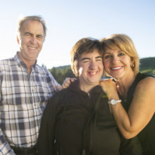 A married couple with their child